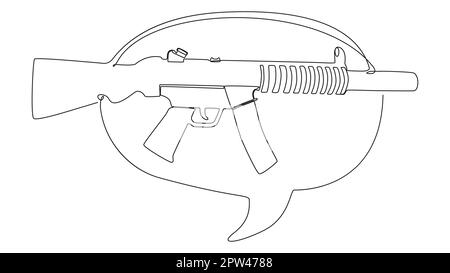 Una linea continua di pistola a macchina. Illustrazione Vettoriale