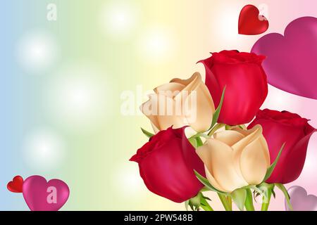 Set di cuori con iscrizioni. Concetto per il giorno di San Valentino, il compleanno, il giorno della madre, il giorno della donna. Sfondo universale vacanza. Immagine vettoriale Illustrazione Vettoriale