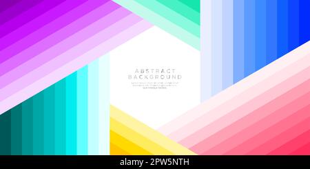 Sfondo colorato linee esagonali astratte. Modello per tappezzeria con linee esagonali. Illustrazione Vettoriale