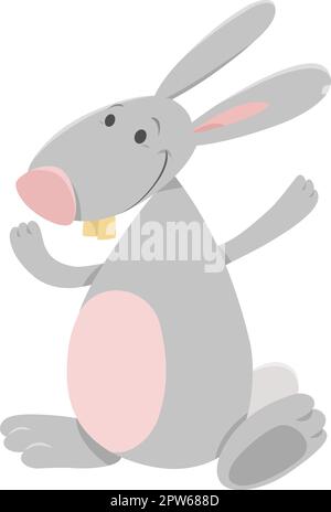 cartone animato carino coniglio carattere animale Illustrazione Vettoriale