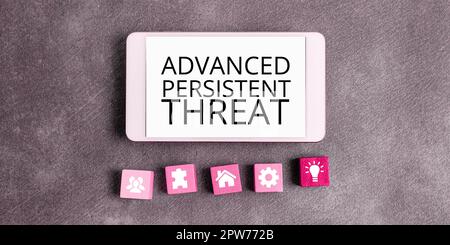 Ispirazione che mostra il segno Advanced Persistent Threat, Business idea utente non autorizzato ottiene l'accesso a un sistema Foto Stock