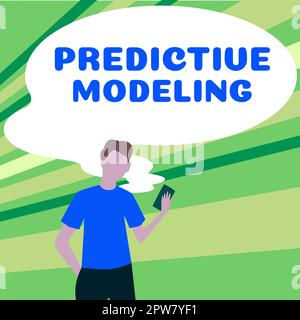 Didascalia concettuale modellazione predittiva, strategia di manutenzione del concetto aziendale basata sull'analisi predittiva Foto Stock