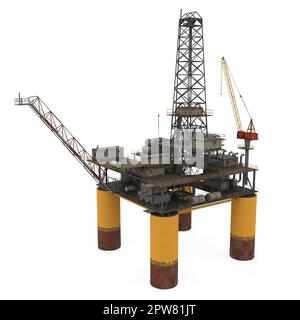 La trivellazione petrolifera piattaforma offshore isolato Foto Stock