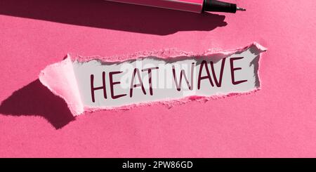 Visualizzazione concettuale Heat Wave, Business Concept un periodo prolungato di tempo eccessivamente caldo Foto Stock