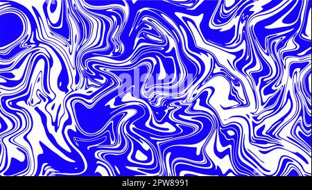 Blu marino olio arilico astratto modello di sfondo onda. Moderno design a inchiostro liquido Illustrazione Vettoriale