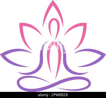 Logo yoga icona design Illustrazione Vettoriale