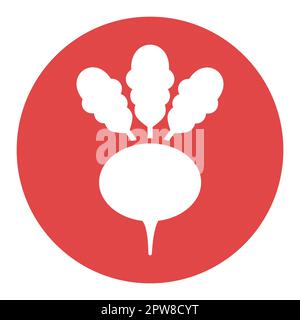 Icona del glifo vettoriale isolato della rapa. Cartello vegetale Illustrazione Vettoriale
