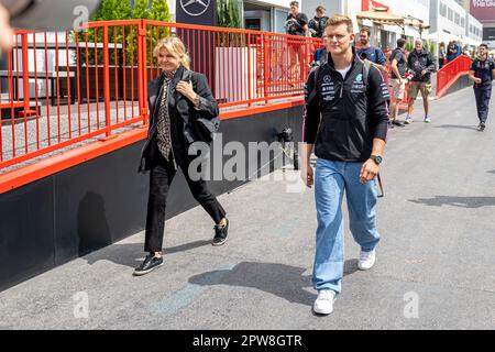 Baku, Azerbaigian, 29th aprile 2023, Mick Schumacher partecipa alla pratica, 04° round del campionato di Formula 1 2023. Credit: Michael Potts/Alamy Live News Foto Stock