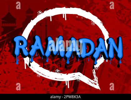 Ramadan. Tag Graffiti. Astratto moderno vacanza Street art decorazione Illustrazione Vettoriale