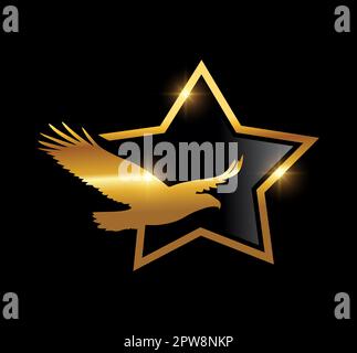 Icona vettoriale del logo Golden Flying Eagle Illustrazione Vettoriale