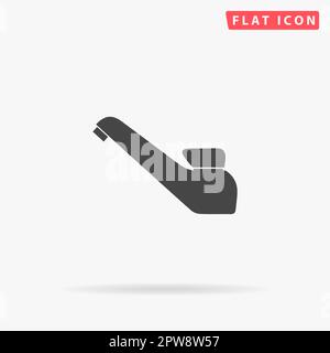 Rubinetto per bere. Semplice simbolo nero piatto con ombra su sfondo bianco. Pittogramma di illustrazione vettoriale Illustrazione Vettoriale
