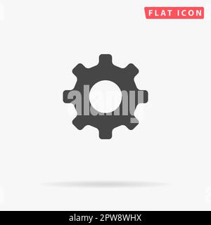 Ore di marcia. Semplice simbolo nero piatto con ombra su sfondo bianco. Pittogramma di illustrazione vettoriale Illustrazione Vettoriale