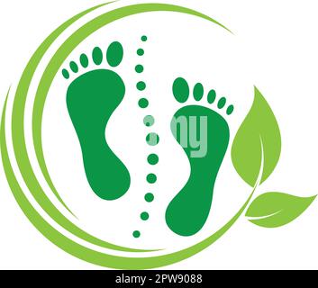 Piedi e colonna vertebrale, massaggio, ortopedico, terapia fisica, chiropratico, logo Illustrazione Vettoriale