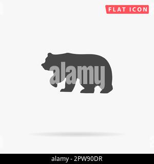 Orso. Semplice simbolo nero piatto con ombra su sfondo bianco. Pittogramma di illustrazione vettoriale Illustrazione Vettoriale