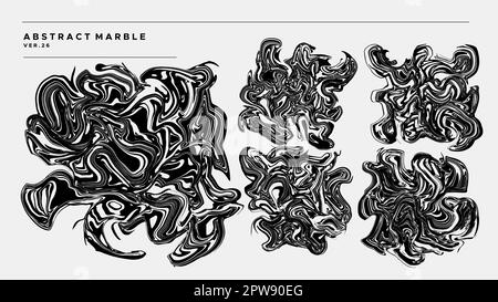 Modello di design dettagliato in marmo fluido astratto. Elegante vettore di inchiostro alcolico Illustrazione Vettoriale