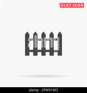 Icona fence. Semplice simbolo nero piatto con ombra su sfondo bianco. Pittogramma di illustrazione vettoriale Illustrazione Vettoriale