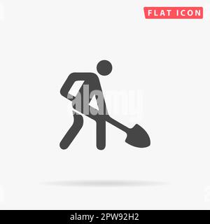 Cantiere. Semplice simbolo nero piatto con ombra su sfondo bianco. Pittogramma di illustrazione vettoriale Illustrazione Vettoriale