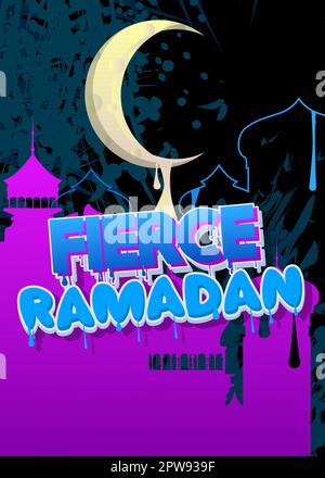 Ramadan. Tag Graffiti. Astratto moderno vacanza Street art decorazione Illustrazione Vettoriale