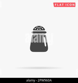 Sale o pepe - icona Vector isolato. Semplice simbolo nero piatto con ombra su sfondo bianco. Pittogramma di illustrazione vettoriale Illustrazione Vettoriale