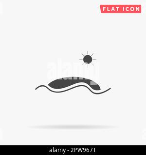 Silhouette isola. Semplice simbolo nero piatto con ombra su sfondo bianco. Pittogramma di illustrazione vettoriale Illustrazione Vettoriale