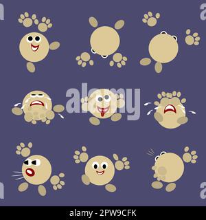 un set di piccoli uomini in varie posizioni con mani e piedi Illustrazione Vettoriale