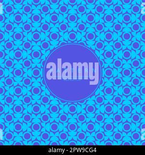 Moderno motivo geometrico a fiori senza cuciture. Schema di ripetizione circolare astratto. Illustrazione Vettoriale