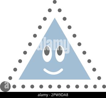 Forma a triangolo punteggiato per tracciare le linee per i bambini della scuola materna e materna per la pratica di disegno Illustrazione Vettoriale