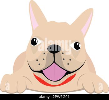 Illustrazione di Bulldog francese cute e dolce Illustrazione Vettoriale