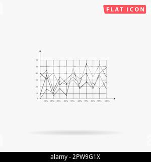 Icona grafico. Semplice simbolo nero piatto con ombra su sfondo bianco. Pittogramma di illustrazione vettoriale Illustrazione Vettoriale