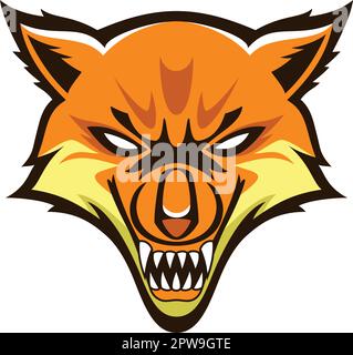 Illustrazione dettagliata di Fox Head Mascot e Emblem Illustrazione Vettoriale