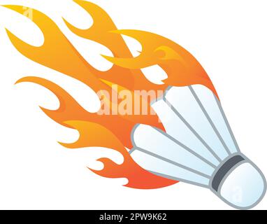 Modern Flaming Hot Shuttlecock Illustrazione Illustrazione Vettoriale
