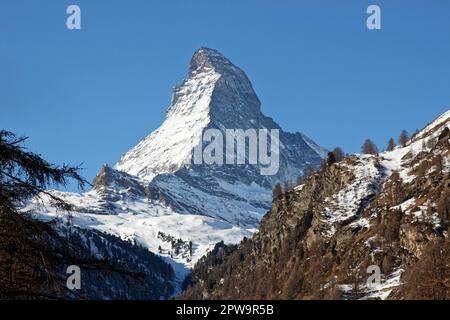 La vista del Cervino da Kirchbrücke, Zermatt Foto Stock