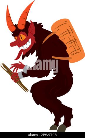 Illustrazione dettagliata di Krampus Illustrazione Vettoriale