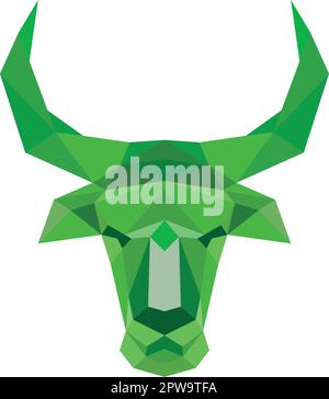 Illustrazione poligonale della testa di toro calma Illustrazione Vettoriale