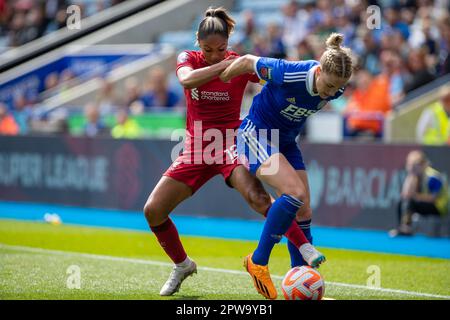 Leicester, Regno Unito. 29th aprile 2023. Taylor Hinds durante il Barclays fa WSL fixture tra Leicester City e Liverpool al King Power Stadium. Credit: Ryan Asman/Alamy Live News Foto Stock