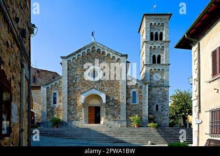 Chiesa Chiesa di San Salvatore, chiesa principale nel centro di Castellina in Chianti, Toscana, Italia Foto Stock