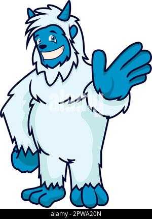 Mascot e personaggio Illustrazione dettagliata amichevole e attraente Yeti Illustrazione Vettoriale