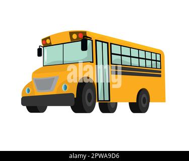 Grafico dettagliato dell'illustrazione del bus scolastico Illustrazione Vettoriale