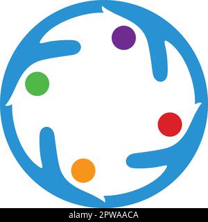 Semplice lavoro di squadra e simbolo di brainstorm Illustrazione Vettoriale