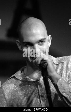 Milano Italia 1993-03-13 : Ahmet Zappa del gruppo Z in concerto al Zimba Club Foto Stock