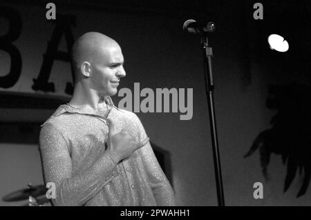 Milano Italia 1993-03-13 : Ahmet Zappa del gruppo Z in concerto al Zimba Club Foto Stock