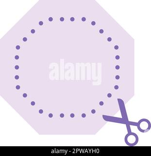 Pratica di taglio attività ottagono forma elemento simbolo per attività di forbici prescolare per lo sviluppo di abilità motorie per i bambini Illustrazione Vettoriale