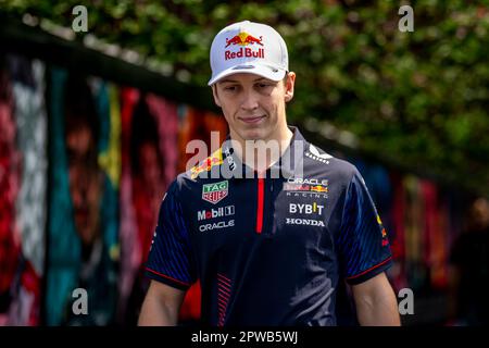 Baku, Azerbaigian, 29th aprile 2023, Liam Lawson partecipa alla gara sprint, 04° round del campionato di Formula 1 2023. Credit: Michael Potts/Alamy Live News Foto Stock