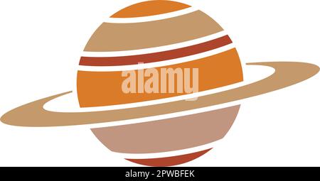 disegno di illustrazione vettoriale dell'icona del pianeta saturno Illustrazione Vettoriale