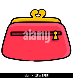 elegante portafoglio donna di lusso. immagine dell'icona di doodle Illustrazione Vettoriale