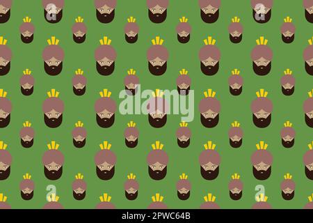 Modello senza giunture del vettore indiano folcloristico. Stampa in tessuto. indiano o maya etnico tribale disegnato a mano swatch. Patterratura funky carattere doodle. Motivo di ripetizione batik. Illustrazione vettoriale Illustrazione Vettoriale