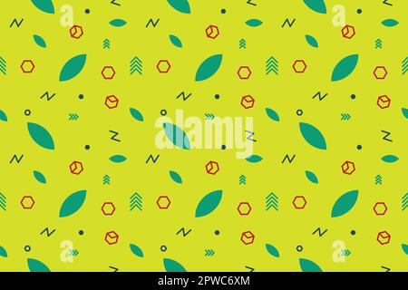 Illustrazioni colorate senza cuciture. Texture retrò ed elementi geometrici. Stile Memphis. Sfondo per il tuo progetto. Vettore piano per materiale stampato, tessuti, carta da parati, carta. Illustrazione vettoriale Illustrazione Vettoriale