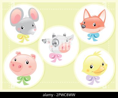 Illustrazione vettoriale e cartoni animati - insieme di personaggi Baby Illustrazione Vettoriale