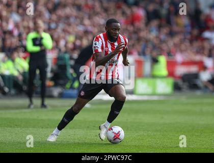 29th aprile 2023; GTECH Community Stadium, Brentford, Londra, Inghilterra; Premier League Football, Brentford contro Nottingham Forest; Josh Daisilva di Brentford Foto Stock