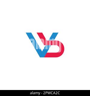 lettera vb colorato motion logo vettore Illustrazione Vettoriale